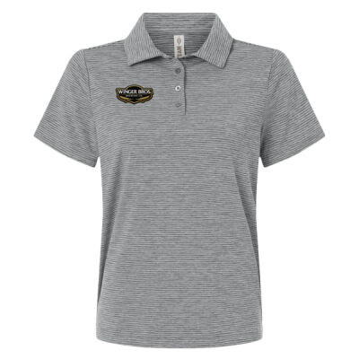 **NEW** Heathered Stripe Polo Women's cut.  Winger Bros. Logo Thumbnail